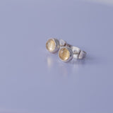 Genuine Topaz Stud Earrings: Sterling Silver November Birthstone