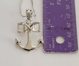 Anchor necklace, Mariner cross, unique double helix jewelry, thick mens anchor pendant