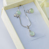 Aquamarine Stud Earrings & Pendant Set: March Birthstone Jewelry