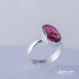 Pink tourmaline ring, sterling silver, Stone of love, and mental healing