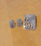 Handmade Silver Jewelry Set: Rectangular Necklace and Earrings