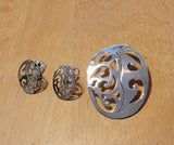 Handmade Silver Jewelry Set: Rectangular Necklace and Earrings