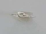 Dainty love knot ring, silver  minimalist gift for her