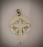 New Orleans necklace, cross pendant, Crescent City, sterling silver pendant Star and crescent with cross