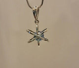 Atom pendant, Sterling Silver with blue crystal birthstone jewelry, Mothers Day gift