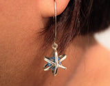 Atom pendant, Sterling Silver with blue crystal birthstone jewelry, Mothers Day gift