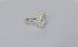 Silver engagement ring, zirconia stones set in sterling silver, handmade jewelry gift for her,