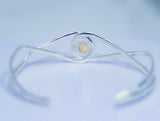 Opal cuff bracelet, sterling silver, October birthstone, Mothers Day gift for her