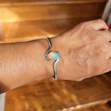 Opal cuff bracelet, sterling silver, Mothers Day Gift for her