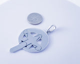 Sterling Silver New Orleans Cross Pendant: Crescent City Star