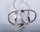 Atom Earring Sterling silver with crystal, science inspired jewelry art, Like Attract Like Earrings