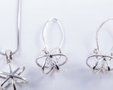 Atom jewelry set, science gift, Sterling silver pendant and earring, handmade jewelry