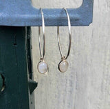 Moonstone hoop earrings, a 2 in 1 gift, stone of New beginnings, June birthstone, September birthstone
