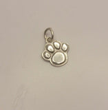 Charm for bracelet, silver charm paw, handmade jewelry, stocking stuffer, minimalist jewelry