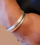 Handmade Heavy Sterling Silver Cuff Bracelet - Adjustable Metal Accent Design