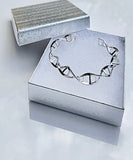 DNA Cuff Bracelet Science  (double Helix) genetics handmade Sterling silver