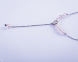 Pink Crystal Y Necklace, Mothers Day Gift for her