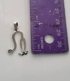 Stethoscope necklace, Sterling silver pendant for medical student or professional.