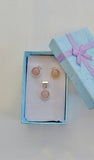 Rose quartz jewelry set 925, perfect gift