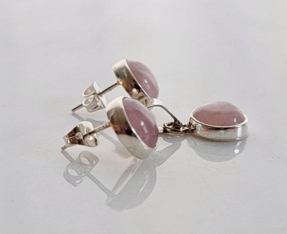 Rose quartz jewelry set 925, perfect gift