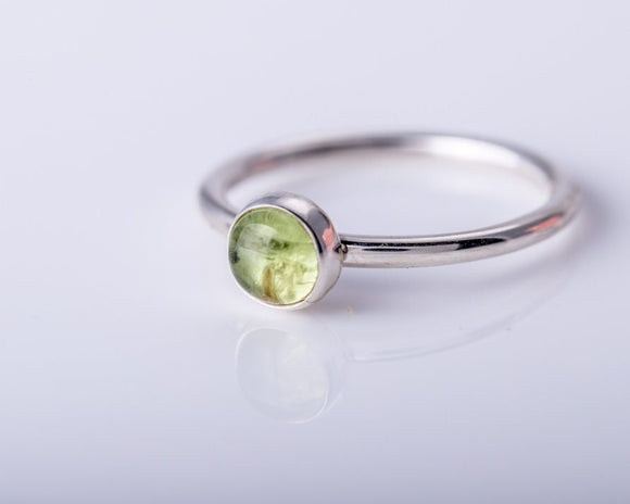 Peridot ring, minimalist jewelry, sterling silver, handmade ring, August and September birthstone