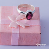 Pink tourmaline ring, sterling silver, faceted Stone of love, and mental healing