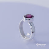 Pink tourmaline ring, sterling silver, faceted Stone of love, and mental healing