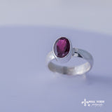 Pink tourmaline ring, sterling silver, faceted Stone of love, and mental healing