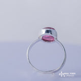 Pink tourmaline ring, sterling silver, Stone of love, and mental healing