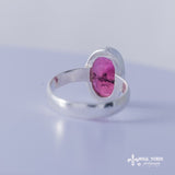 Pink tourmaline ring, sterling silver, Stone of love, and mental healing