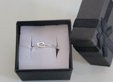 Dainty love knot ring, silver  minimalist gift for her
