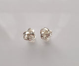 Love knot stud earrings, sterling silver handmade jewelry, Mothers Day gift for her