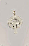 New Orleans necklace, cross pendant, Crescent City, sterling silver pendant Star and crescent with cross