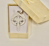 New Orleans necklace, cross pendant, Crescent City, sterling silver pendant Star and crescent with cross