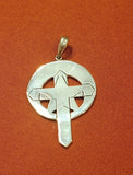 Sterling Silver New Orleans Cross Pendant: Crescent City Star