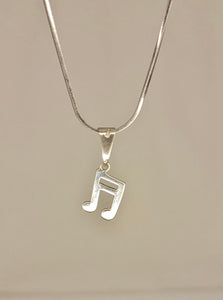 Music note jewelry, 16th note dainty necklace