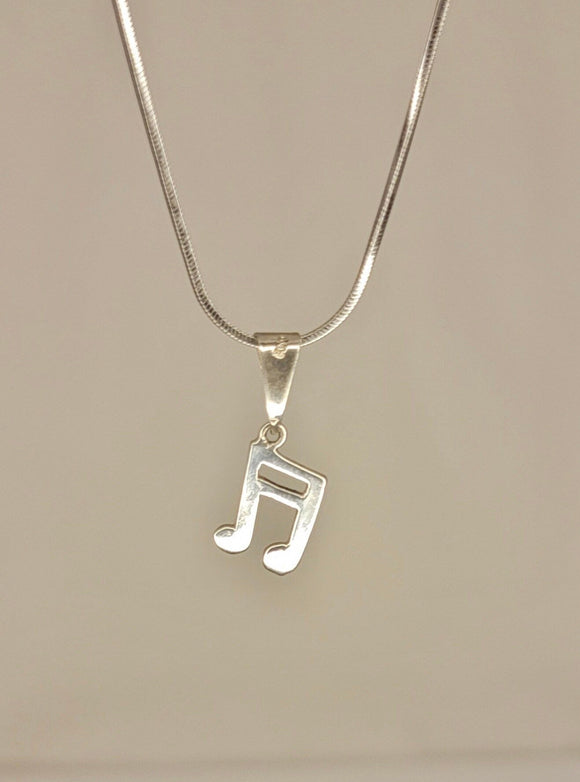 Music note jewelry, 16th note dainty necklace