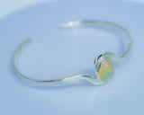 Opal cuff bracelet, sterling silver, Mothers Day Gift for her
