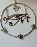 Sterling silver art mobile, What Time is it in Your Soul's Expression? Music themed art by Chester Allen, Collectible for home or office
