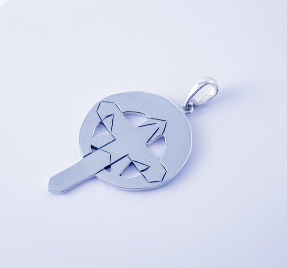 New Orleans necklace, cross pendant, Crescent City, sterling silver pendant Star and crescent with cross