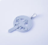 Sterling Silver New Orleans Cross Pendant: Crescent City Star