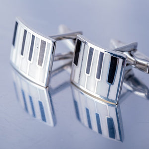 Gift for Pianist, Piano key cuff links, sterling silver