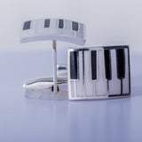 Gift for Pianist, Piano key cuff links, sterling silver
