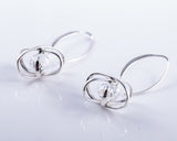 Atom Earring Sterling silver with crystal, science inspired jewelry art, Like Attract Like Earrings