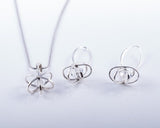 Atom jewelry set, science gift, Sterling silver pendant and earring, handmade jewelry
