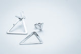 Modern 2 in 1 Earring, geometric jacket post earrings, Artsy gift for her