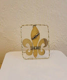 Fleur de lis Tabletop Metal Art, Housewarming or Office gift “How’s ya mama an’ em?”Chester Allen New Orleans artist Louisiana State symbol