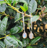 Labradorite earrings, silver, two and one earrings