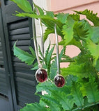 Garnet hoops, sterling silver, January birthstone, two and one earrings