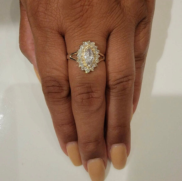 Silver engagement ring, zirconia stones set in sterling silver, handmade jewelry gift for her,